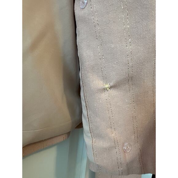 L’Agence Inez Cropped Linen Blend Blazer Pink Gold Shimmer Size 2 NWT - Picture 8 of 13